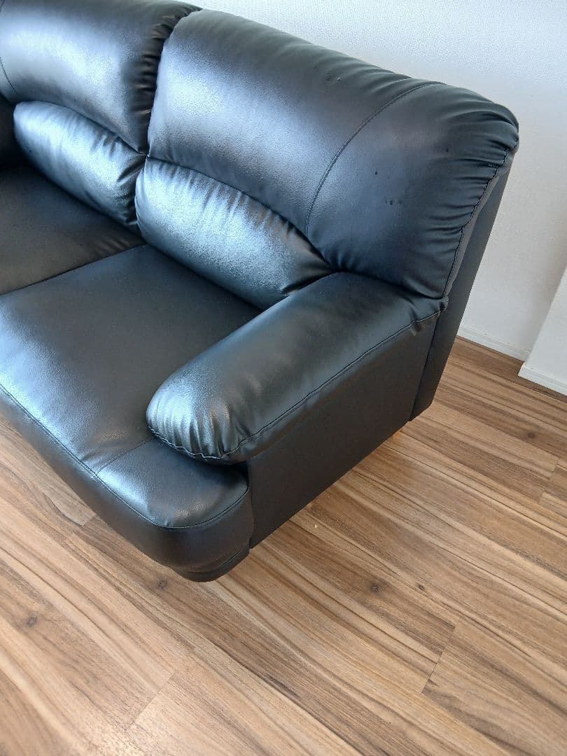 着払い♡NAFCO☆ブラック 2人掛けソファ 183cm