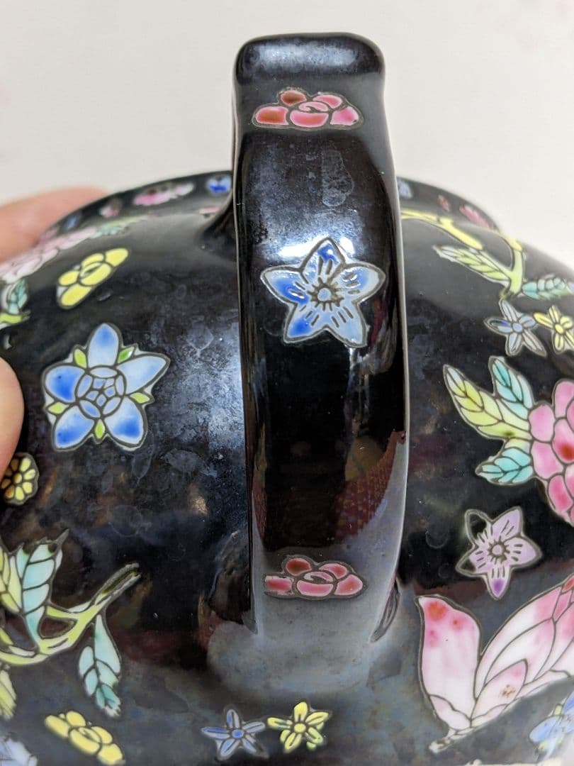 ♦中国古玩 花埋め図 景徳鎮窯 輸出用CHINA 茶道具 急須 古美術 骨董品