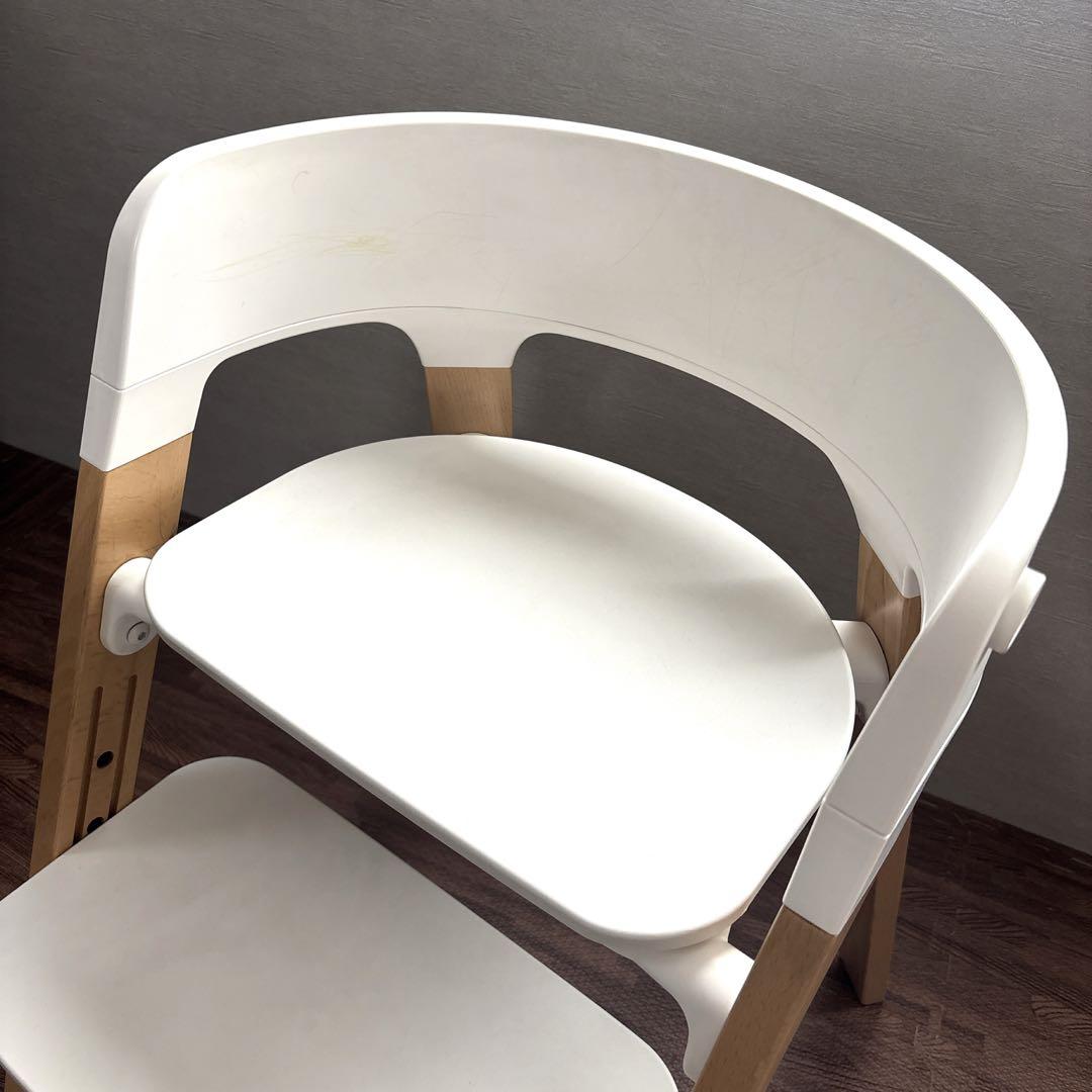 【美品】 STOKKE ステップス ハイチェア ホワイト ベビーチェア