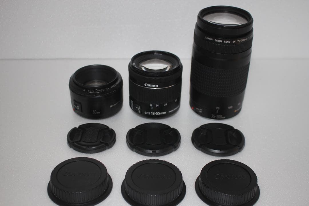 フルサイズ/canon kiss x8i標準&望遠&単焦点トリプルレンズセット