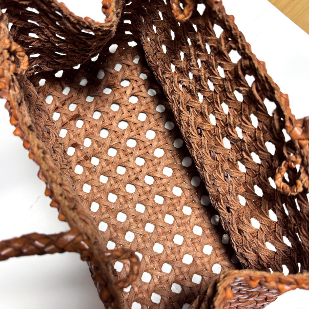 【トゥモローランド ソレイアード】レザー メッシュトート バッグ