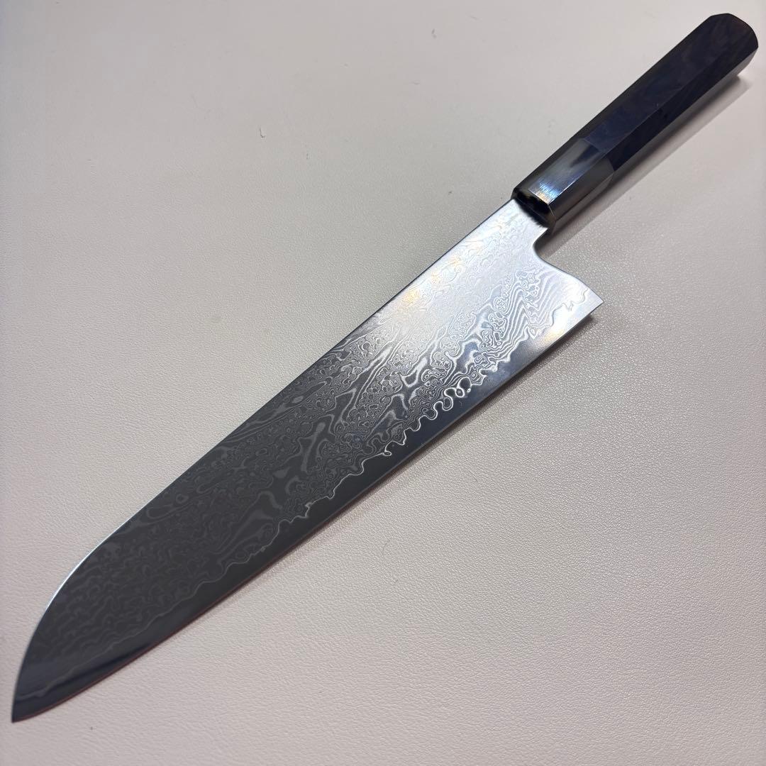 240mm 67層ダマスカスシェフナイフ 牛刀　黒檀本牛角八角柄 和包丁，