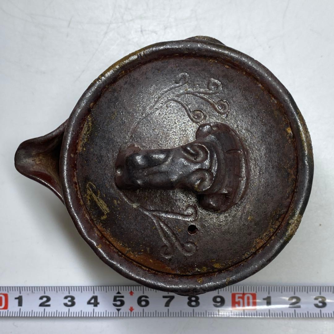 木村春芳 備前焼 手捻り宝瓶 共箱 h7cm 東キ8-0121☆2F