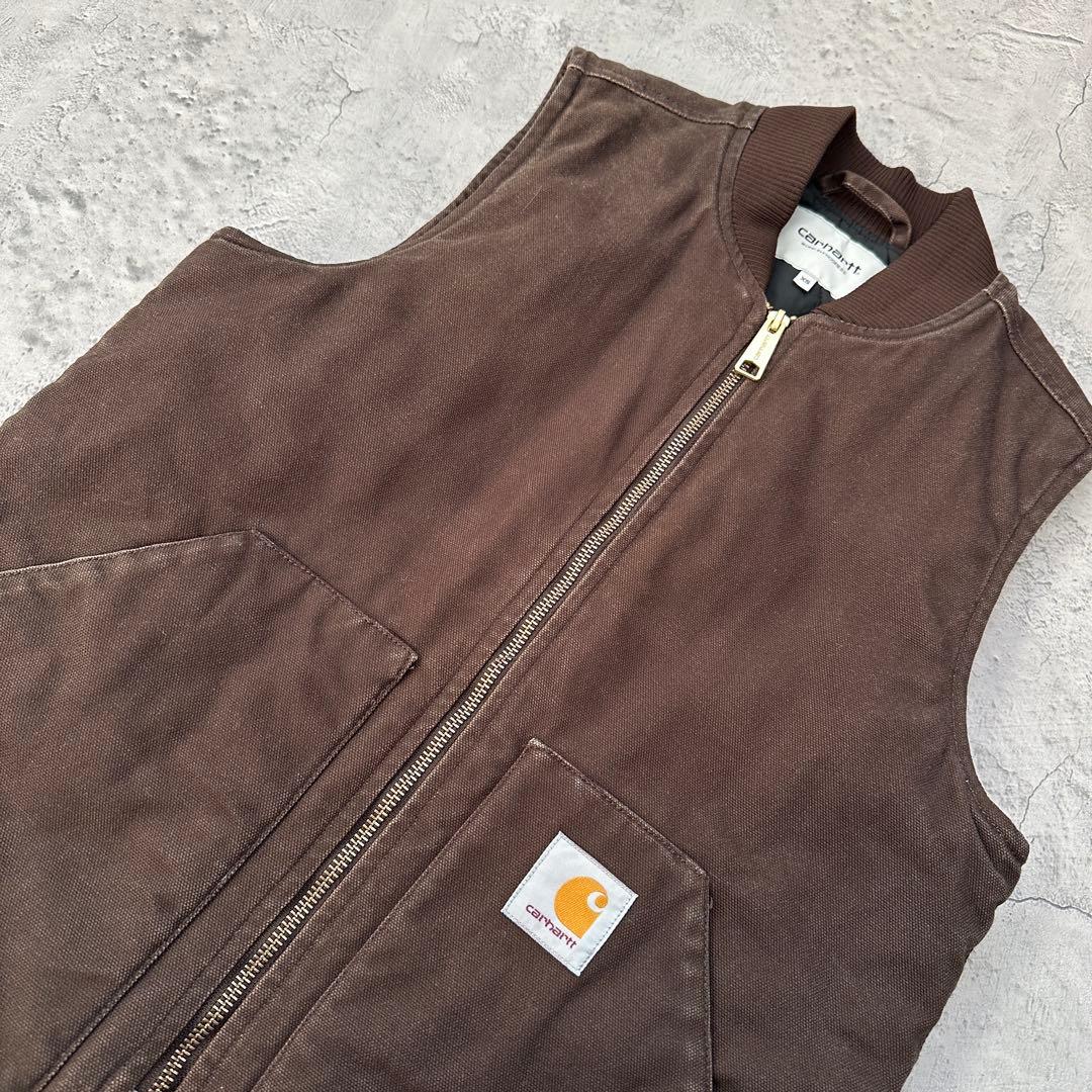 【Carhertt】カーハート（XS）ダックベスト＊裏キルティング＊ワークベスト