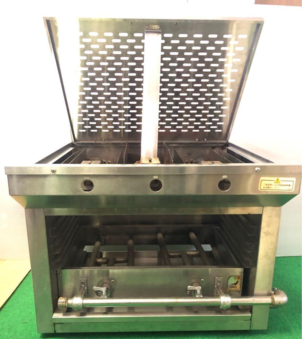 (引き取り限定)北沢産業　LPガス　上火グリラー、魚、肉、ステーキ等の焼き台