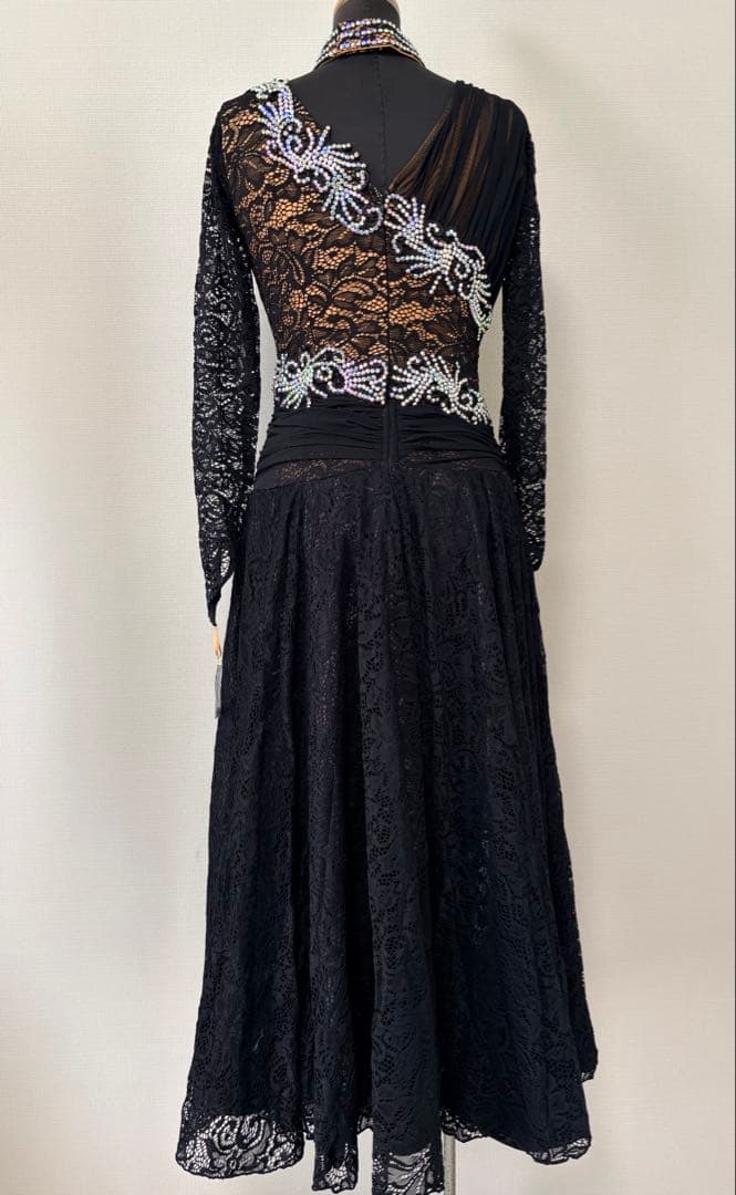 社交ダンスワンピース　パーティワンピース　ソシアルダンス　黒