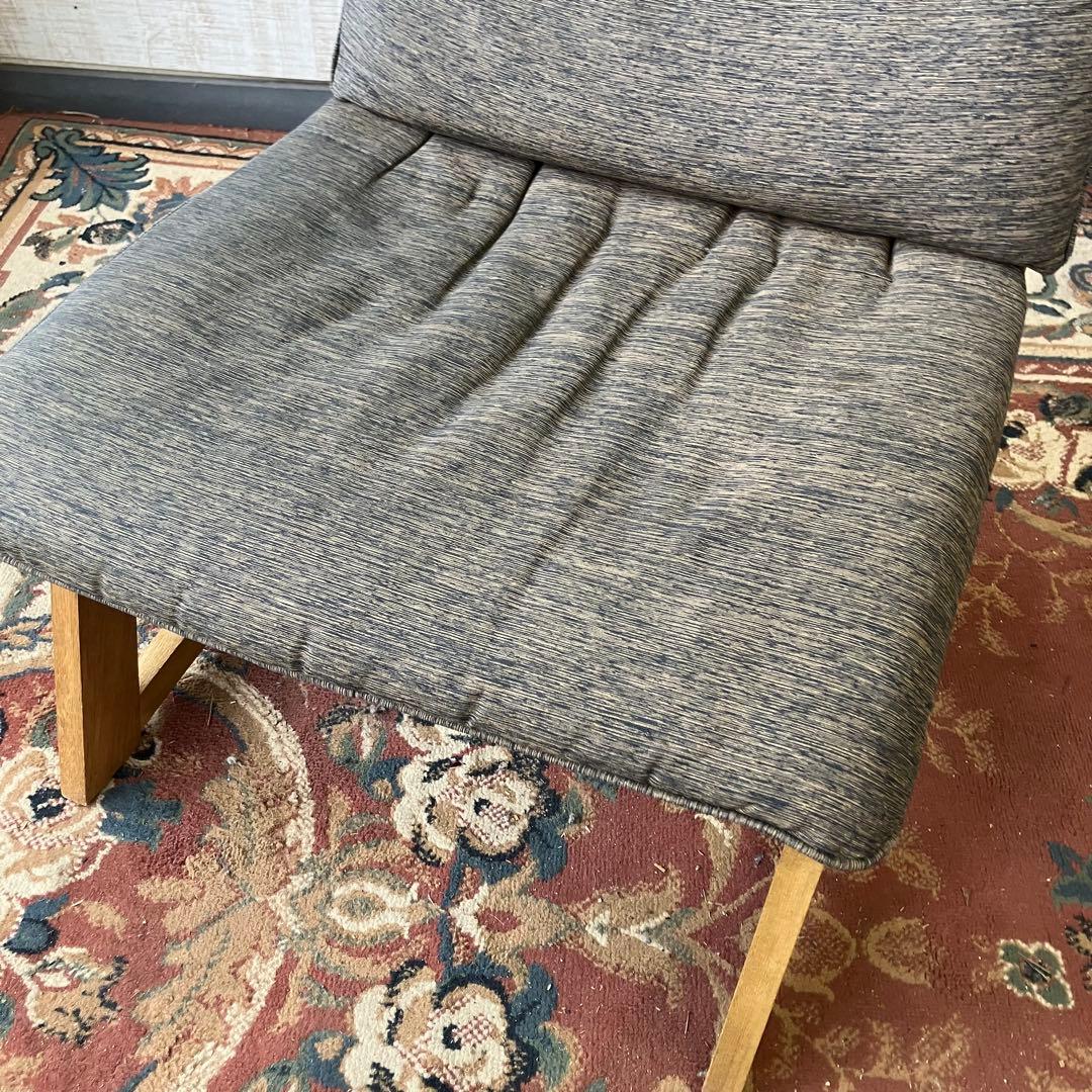 ⑤ 北欧レトロ ミキモク 雅 木製フレーム アームレスチェア 一人掛けソファー