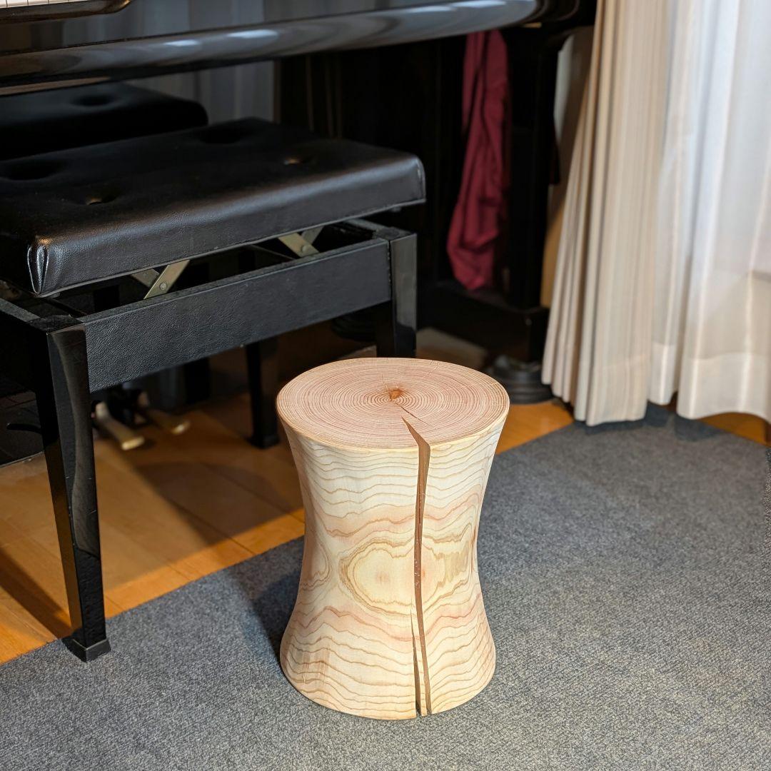 檜　丸太　椅子　スツール　高さ約32.5㎝