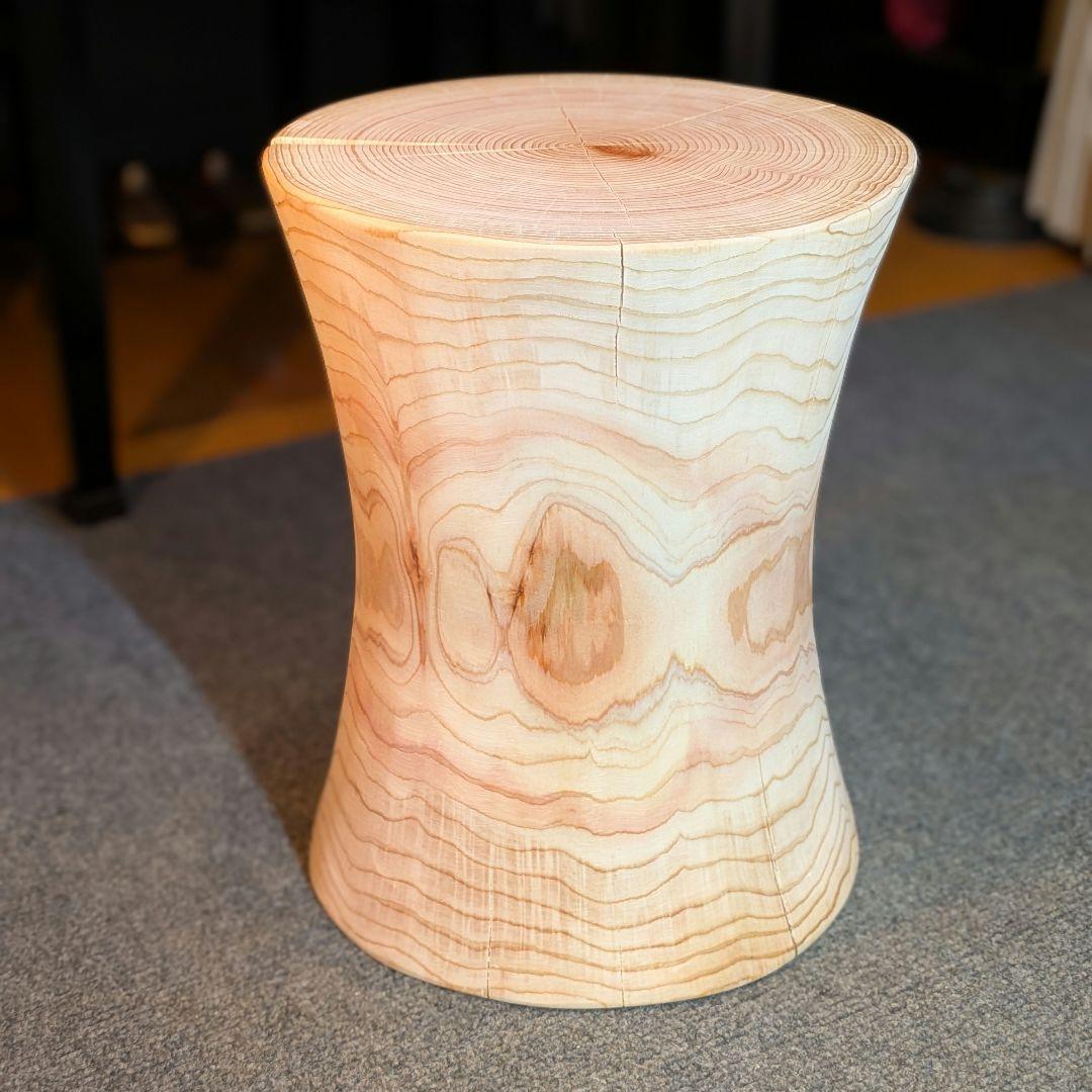 檜　丸太　椅子　スツール　高さ約32.5㎝