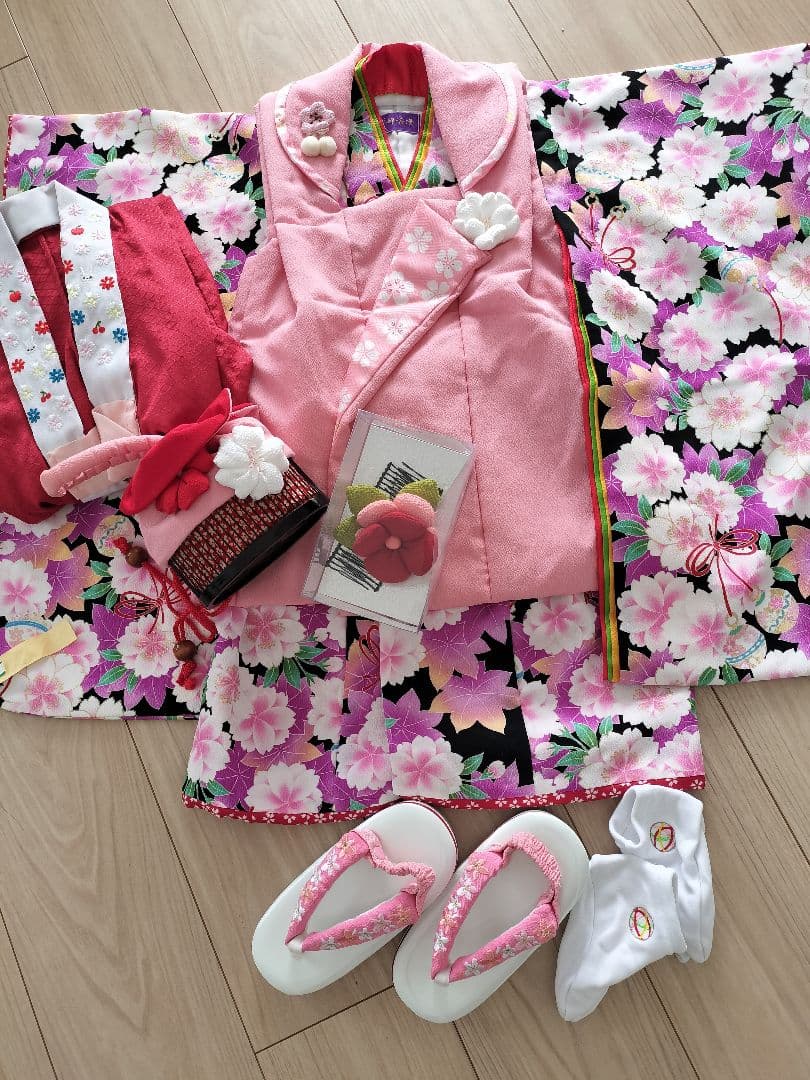 七五三　3歳　女の子　着物7点セット　式部浪漫