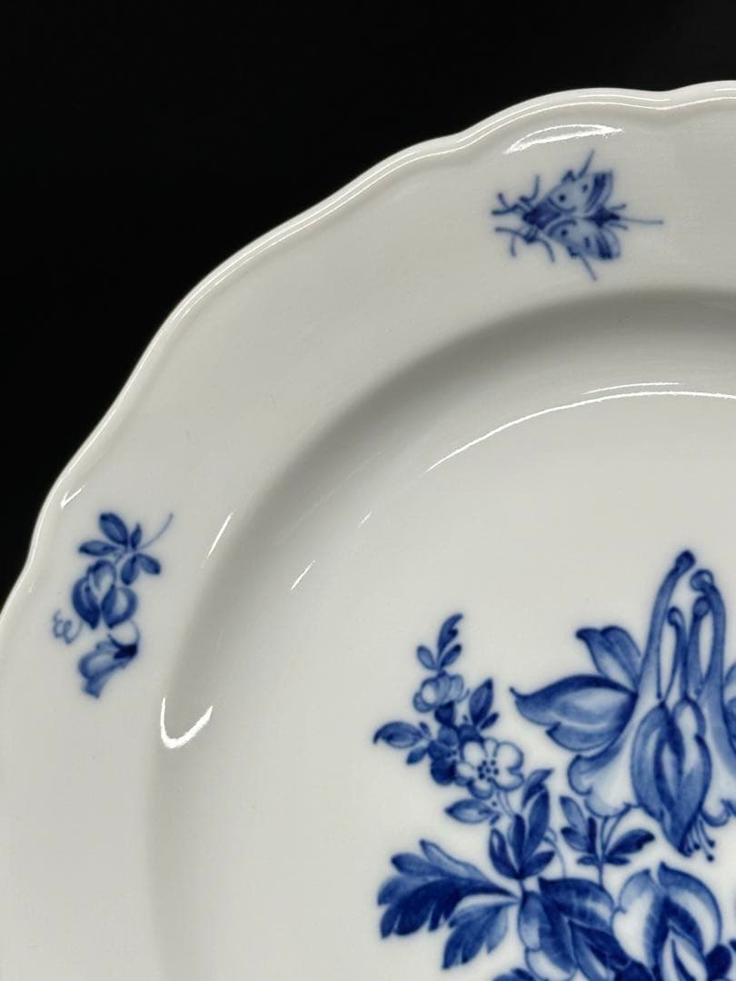【USED美品】meissen マイセン　青い花　トリオ　C&S プレート