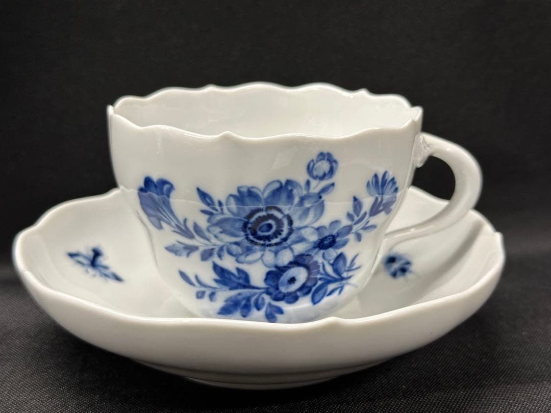 【USED美品】meissen マイセン　青い花　トリオ　C&S プレート