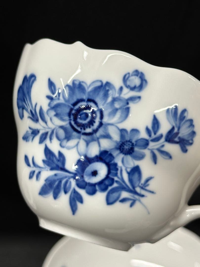 【USED美品】meissen マイセン　青い花　トリオ　C&S プレート