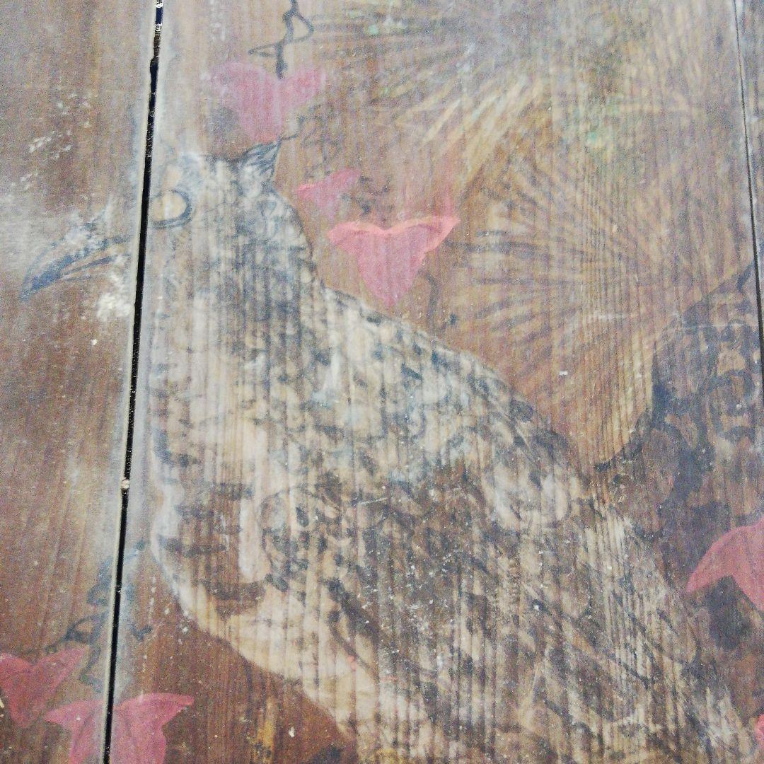 確認用江戸時代中期２５０年前頃寺社仏教美術稀少レア(月に鳥絵図)奉納天井絵当時物