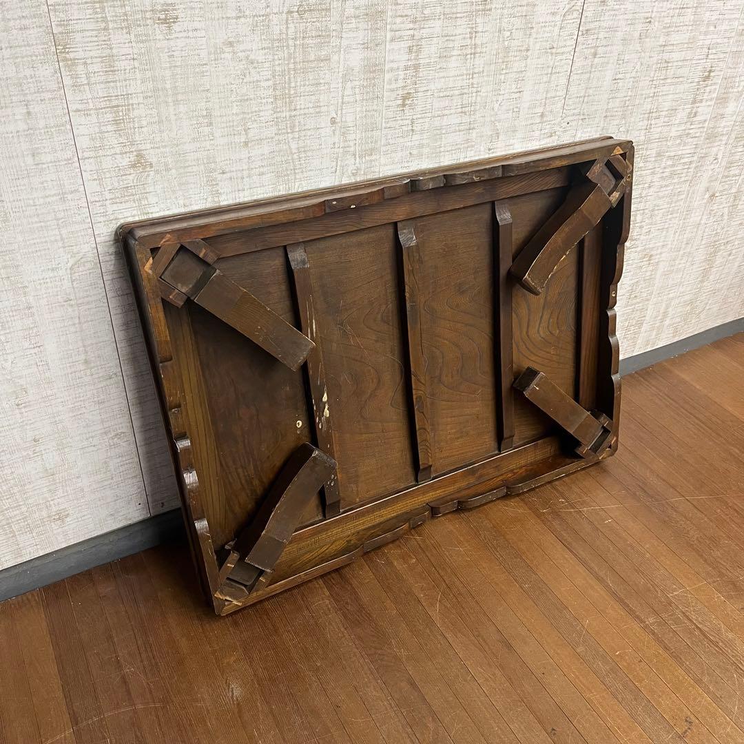 【アンティーク】木製 折りたたみ式 座卓 ちゃぶ台 昭和レトロ 古家具 古民家