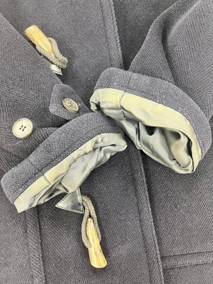 HERMES エルメス ヴィンテージ ダッフルコート ネイビー 52