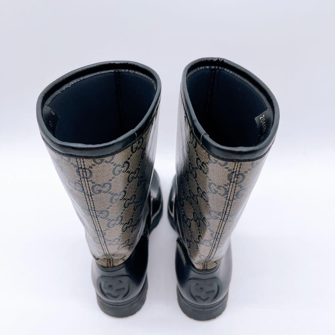 【GUCCI】グッチ GGスプリーム レインブーツ size37 箱付き