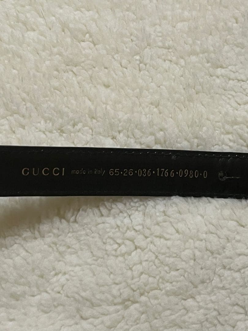 GUCCI グッチ　ブラックレザー ベルト　ゴールド　ダブルGロゴ