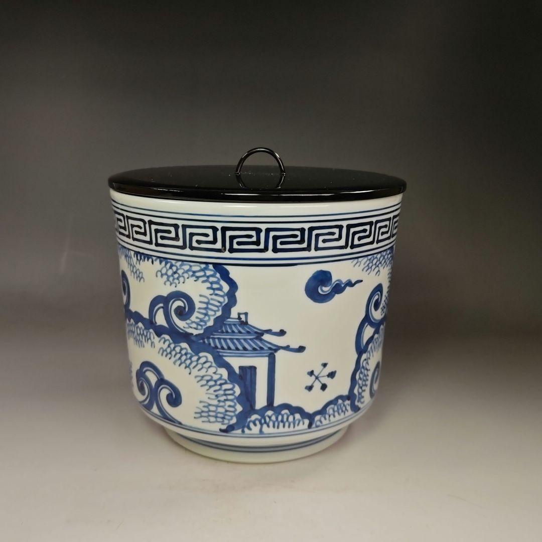 イ517 水指『平安　富田静山造』『染付　雲堂水指　共箱』茶道具