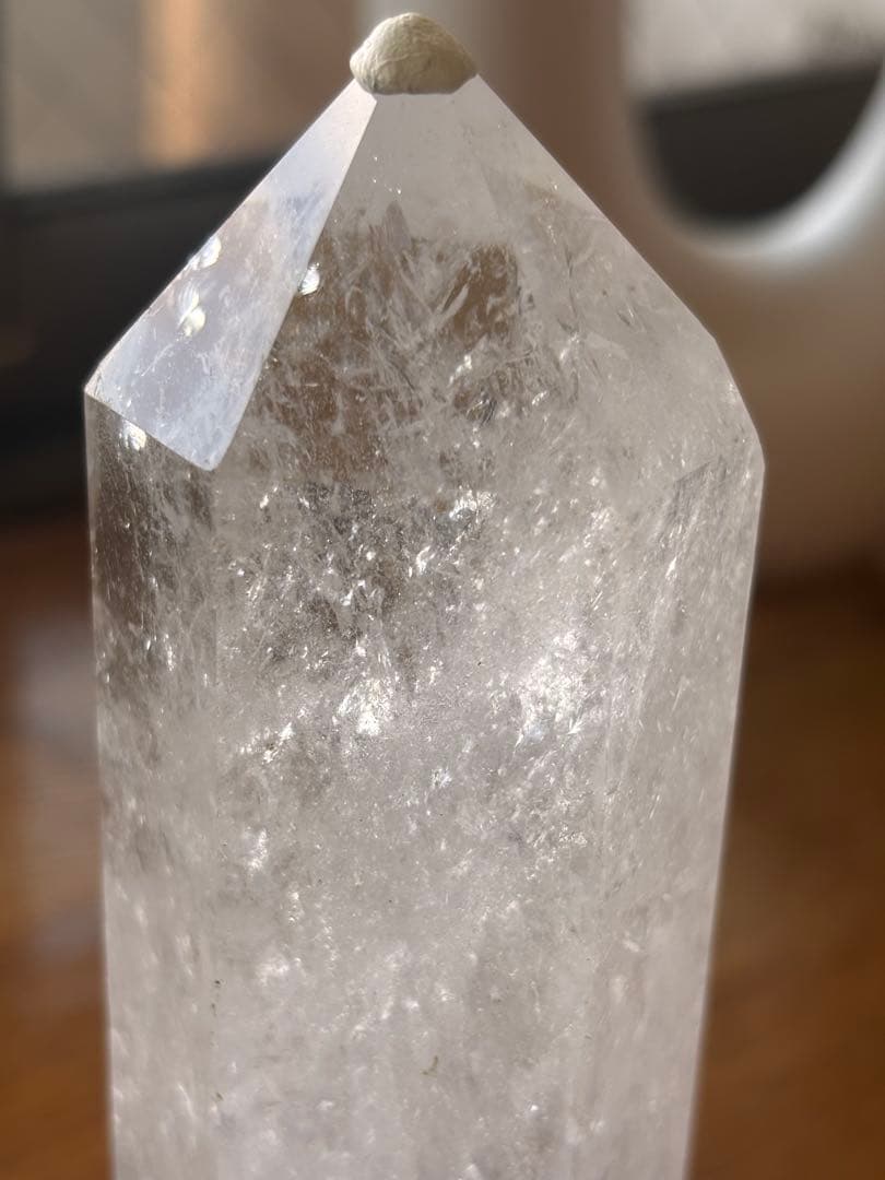 【セレクト品】水晶(ポイント)H133ミリ384グラム(台座付)