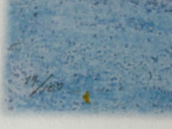 Y【保管品】渡辺あきお　海辺の出会い　ねこ　海　版画　限定　 17/100 レア