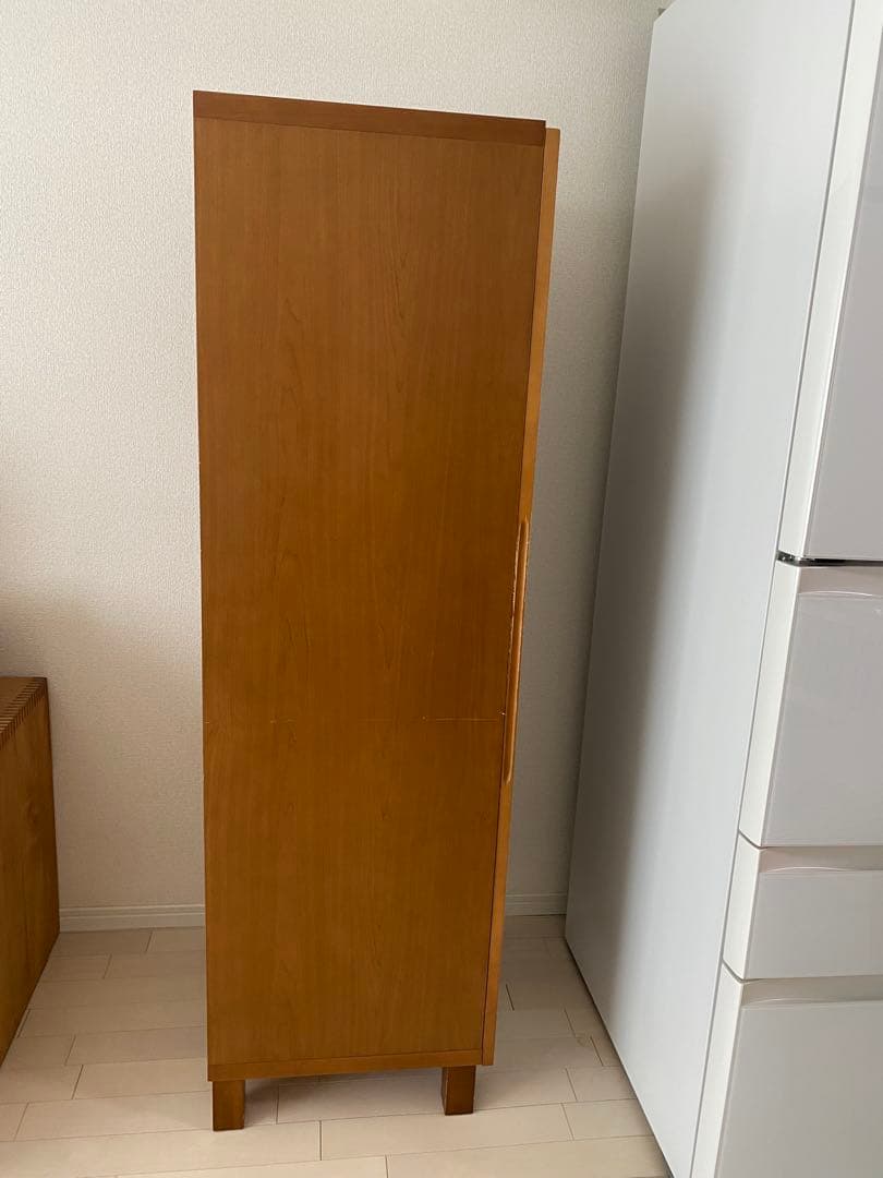 ナチュラルウッド シンプルシェルフ ガラス扉付き