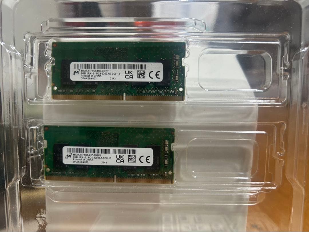 マイクロン DDR4 8GB メモリー 2枚組
