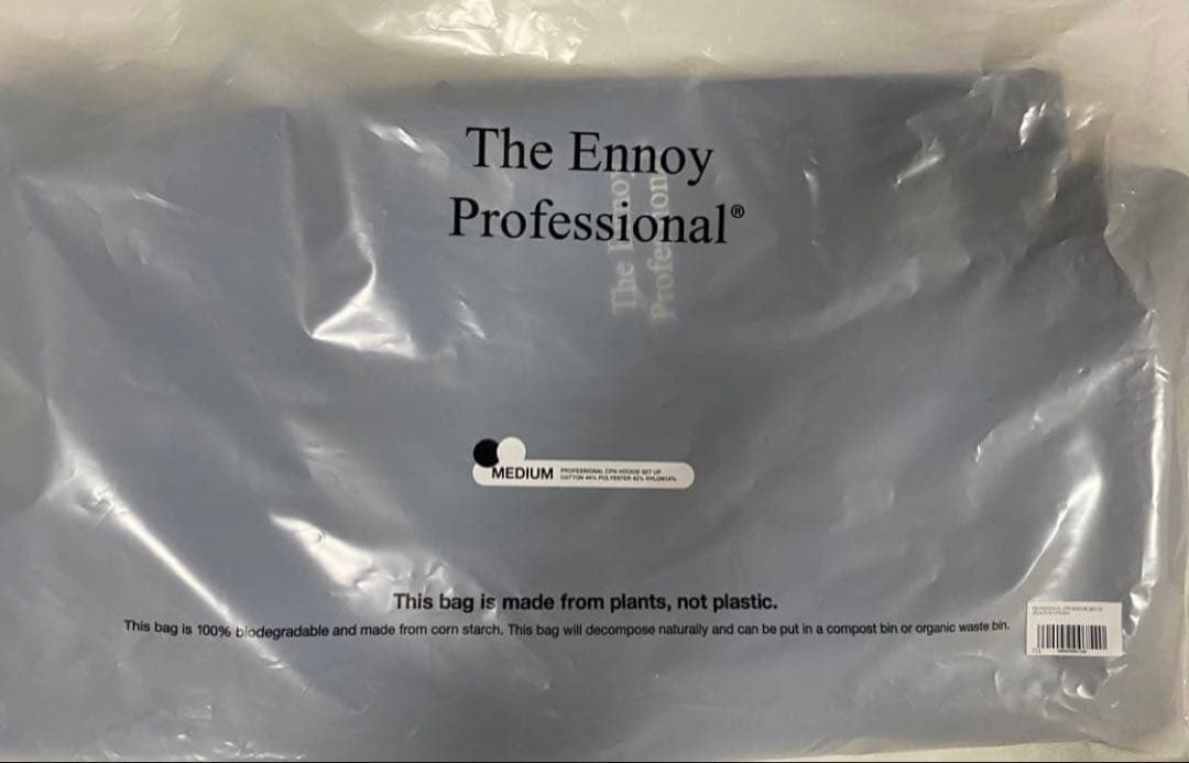 ENNOY CPN HOODIE 黒×白 シャカシャカ テック セットアップ