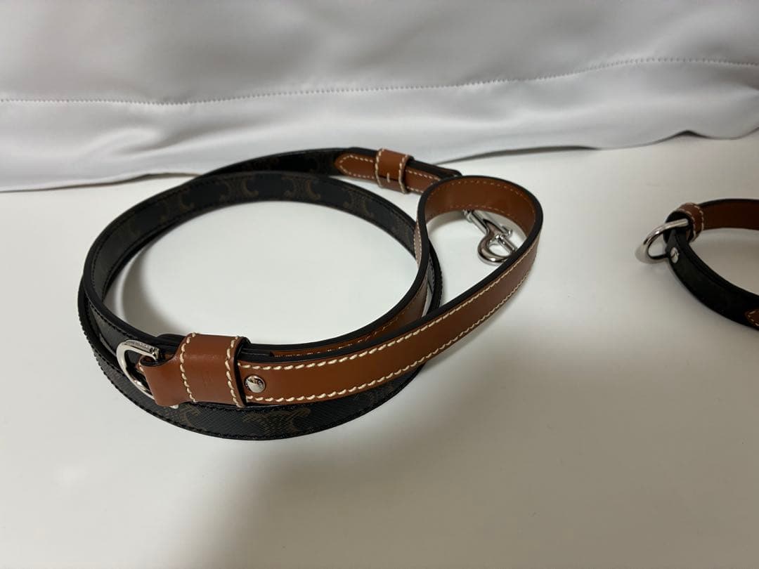 【極美品】セリーヌ　トリオンフ　首輪　リードトップセット　ドッグカラー　現行