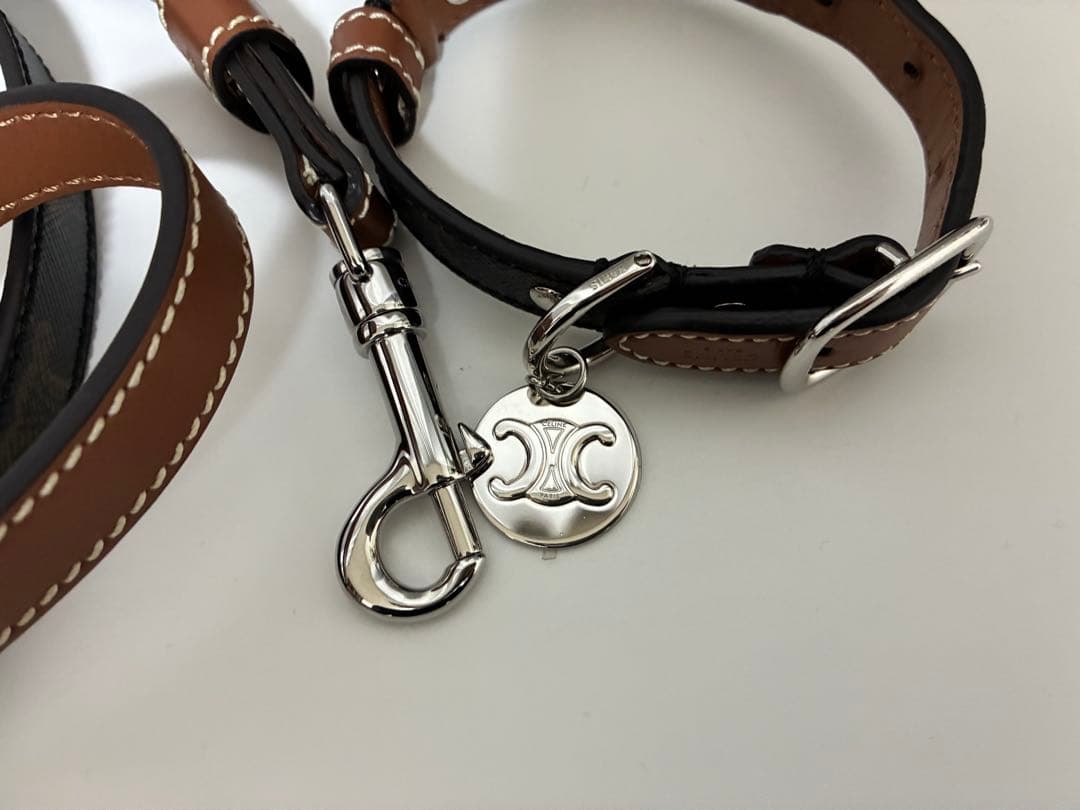 【極美品】セリーヌ　トリオンフ　首輪　リードトップセット　ドッグカラー　現行