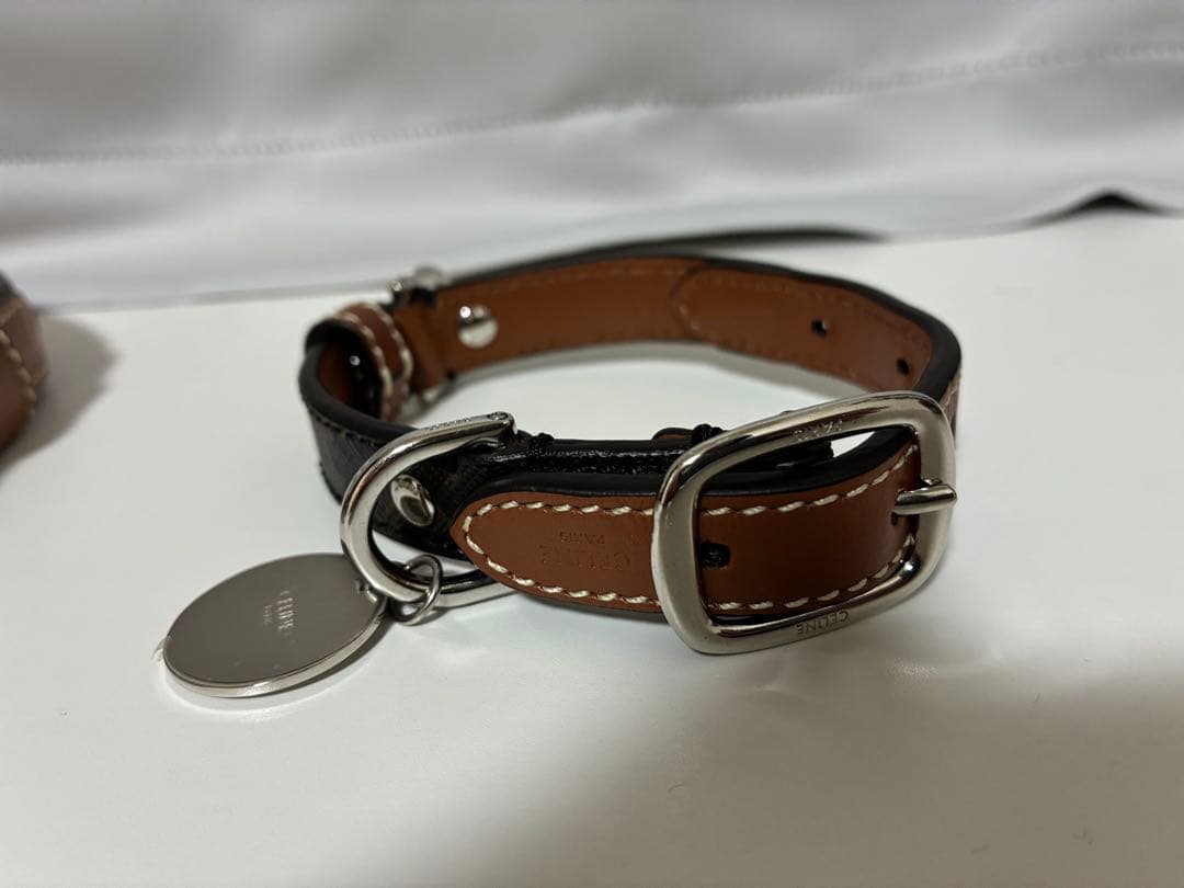 【極美品】セリーヌ　トリオンフ　首輪　リードトップセット　ドッグカラー　現行
