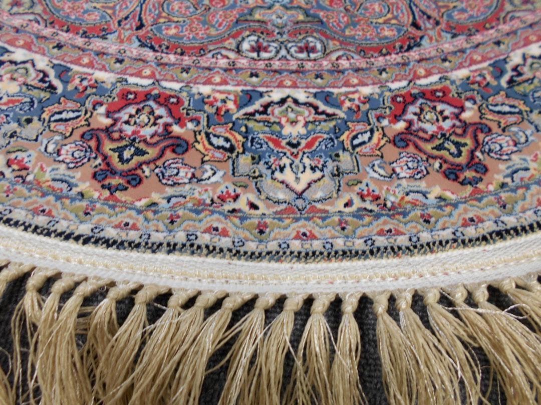 144万ノット！ 本場イラン産、高密度織 絨毯！円形 200cm‐201541