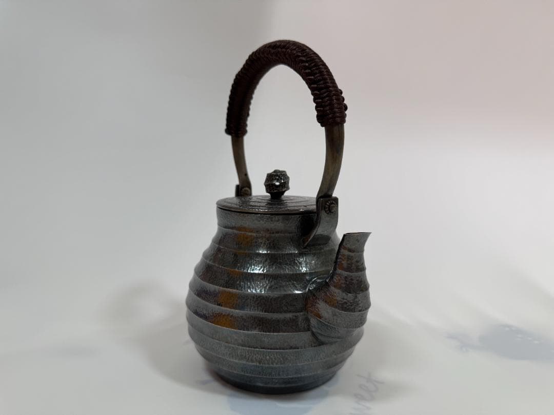 純銀製 芋頭紋 湯沸 銀瓶 煎茶道具 重さ679ｇ
