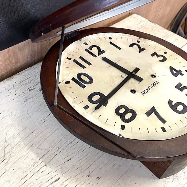 昭和レトロ　AICHITOKEI ビンテージ　かけ時計　ゼンマイ式　柱時計