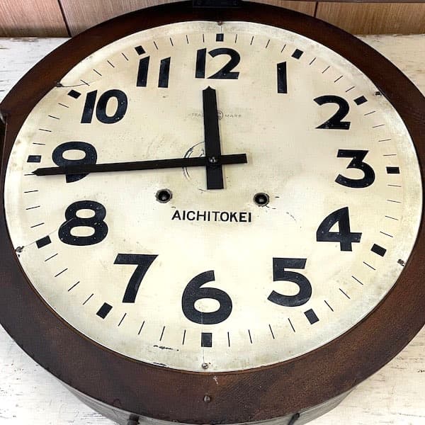 昭和レトロ　AICHITOKEI ビンテージ　かけ時計　ゼンマイ式　柱時計
