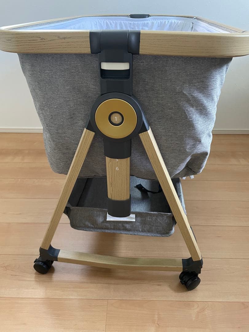 HZDMJ ベビーベッド グレー メッシュカバー付き