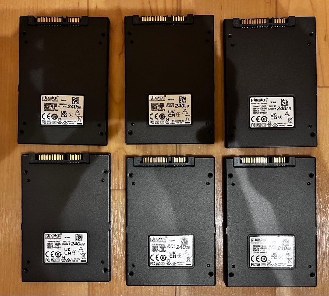 Kingston 240GB 内蔵型SSD 6個セット