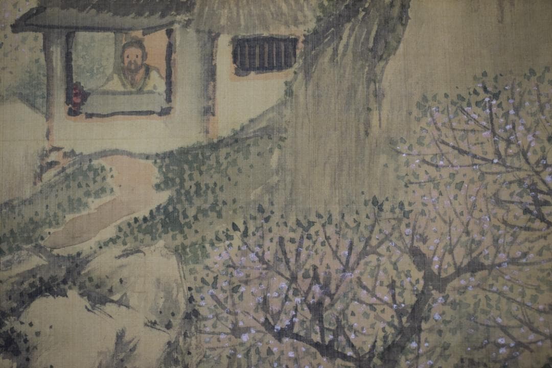 【真作】鈴木松年/百僊/春山幽居図/梅花山水人物図/掛軸☆宝船☆Z-116