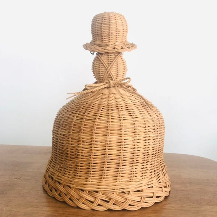 【美品】希少★アンティーク  藤　ラタンドール　ヴィンテージ　バスケット