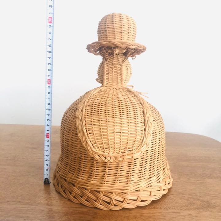 【美品】希少★アンティーク  藤　ラタンドール　ヴィンテージ　バスケット