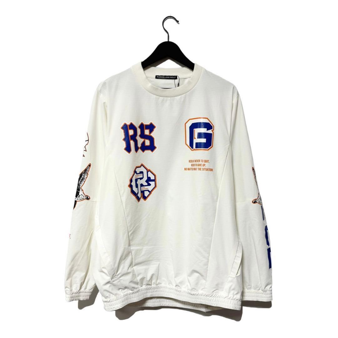 新品 ラッセルノ マルチロゴ ポケット クルーネック ブルゾン ホワイト L 5