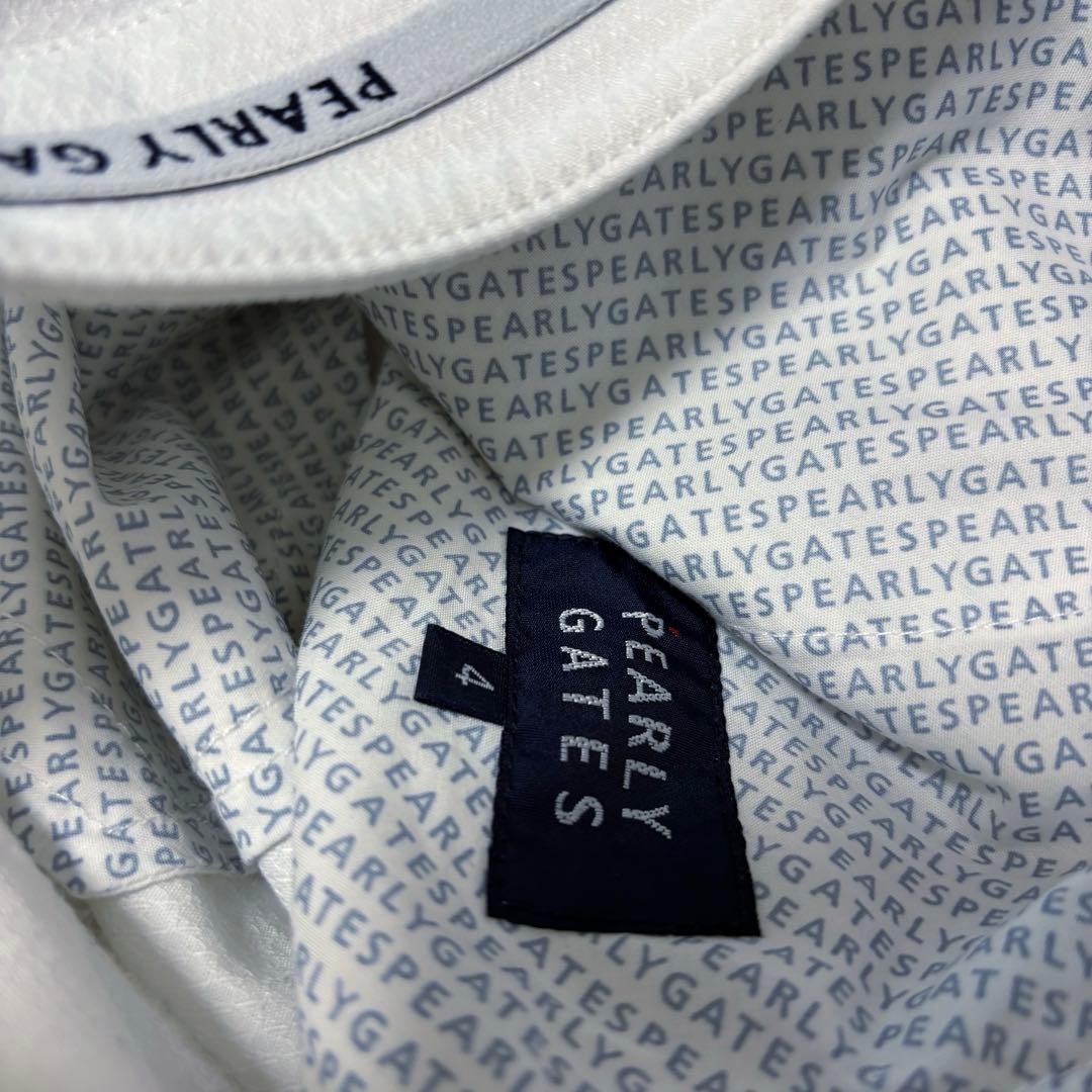 最新作 パーリーゲイツ パンツ ホワイト バックロゴ ストレート シンプル