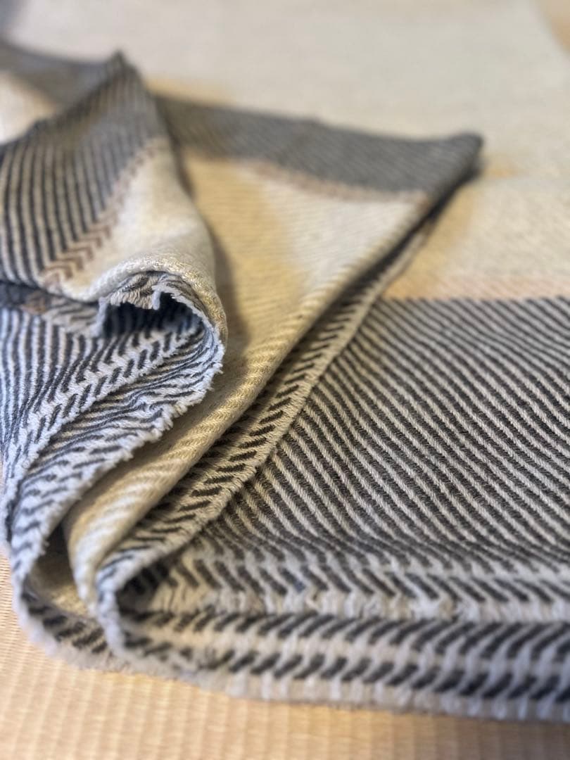 期間限定で大セール‼️インド産　カシミア山羊100% 大判ブランケット