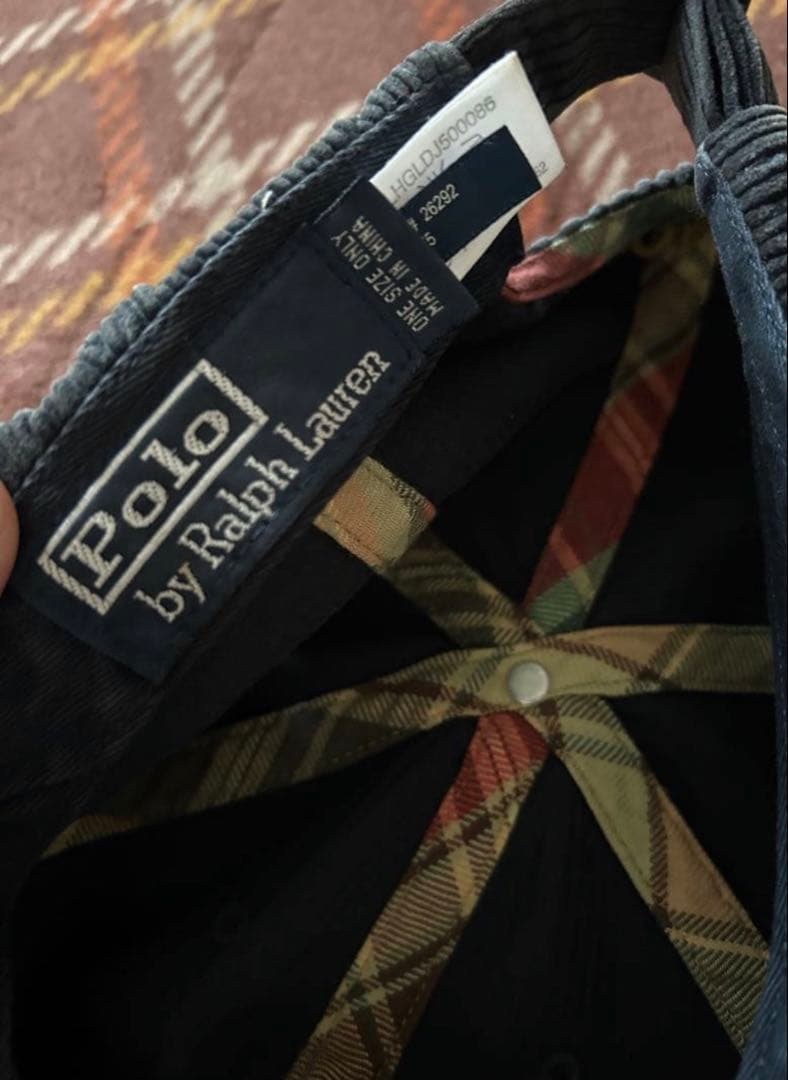 90s' Ralph Lauren コーデュロイキャップ　フェード
