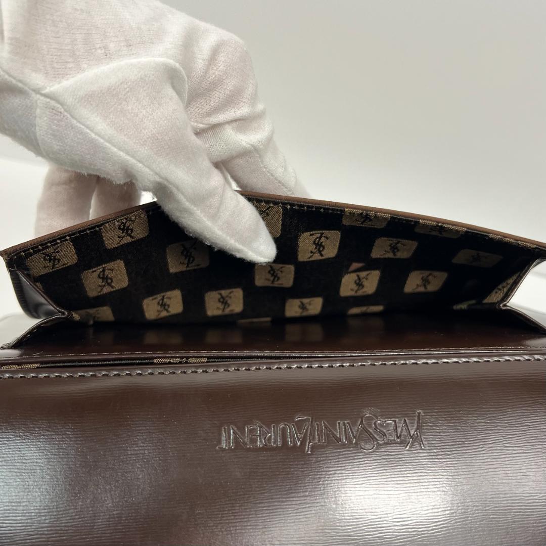 イブサンローラン ショルダーバッグ レザー ブラウン MBZ219