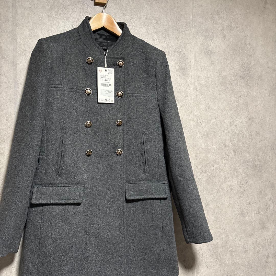 ZARA　ウールダブルブレストコート M