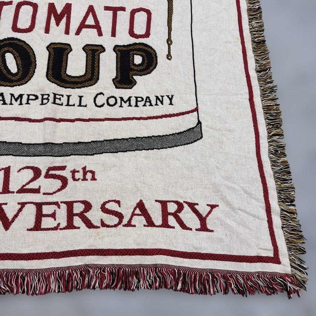 デッドストック　キャンベルスープ　マルチカバー　ソファカバー　ラグ184x127