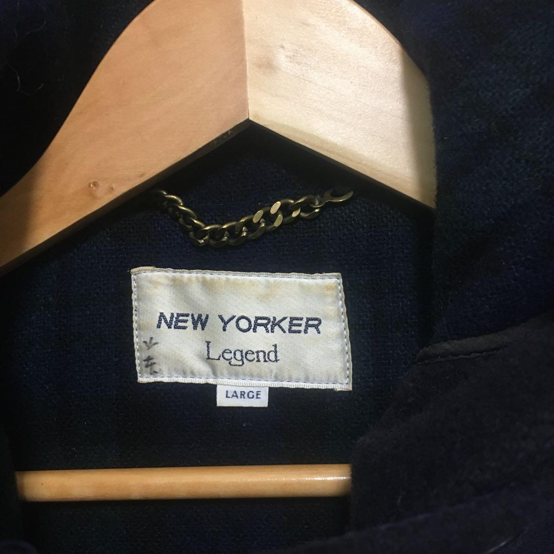 希少　ロング丈L L NEWYORKERフード付き ダッフルコートューヨーカー