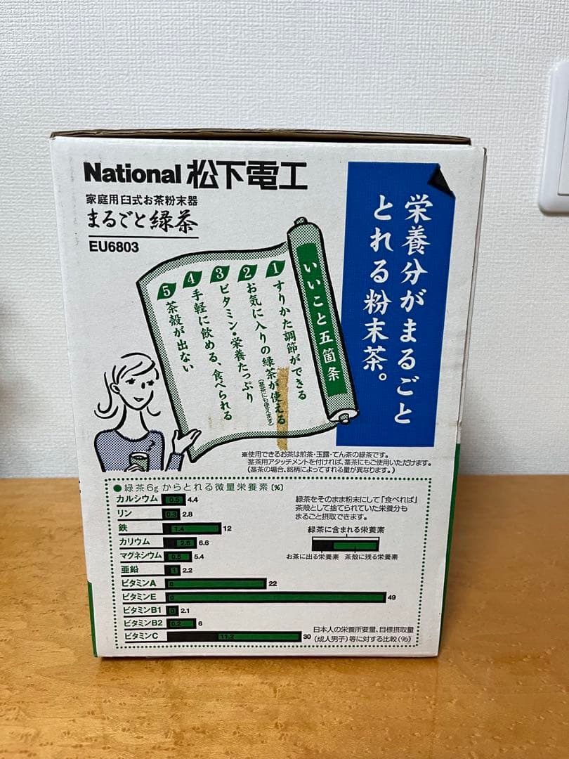 【新品未使用】　ナショナル　「まるごと緑茶」 　家庭用臼式お茶粉末器