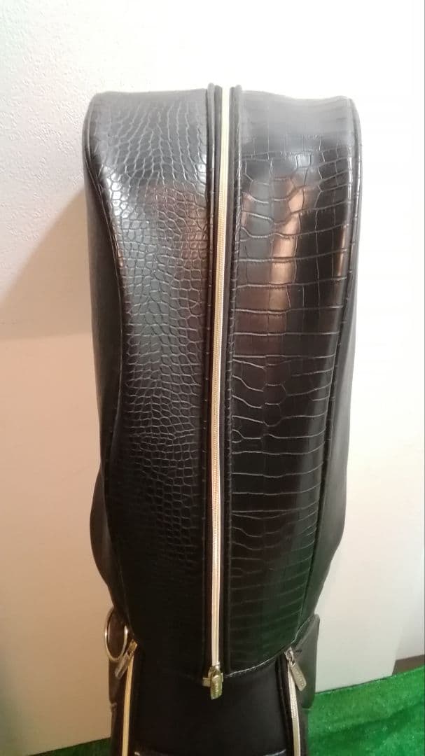 CORAGIO コラッジオ　ワニ柄 キャディバッグ　ブラック　型押し